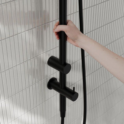 Calibre Mecca 25mm Grab Rail 900mm Twin Shower Set Matte Black - NRCS007MB