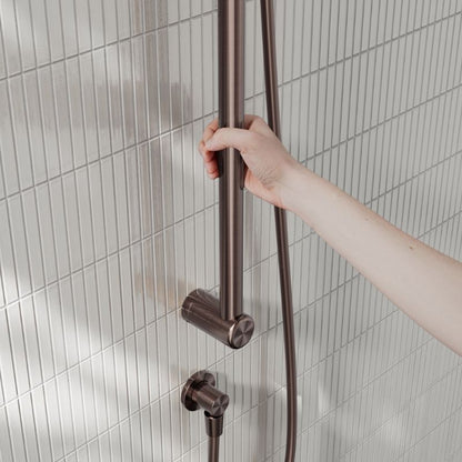 Calibre Mecca 25mm Grab Rail And Adjustable Shower Rail Set 900mm Brushed Bronze - NRCS004BZ