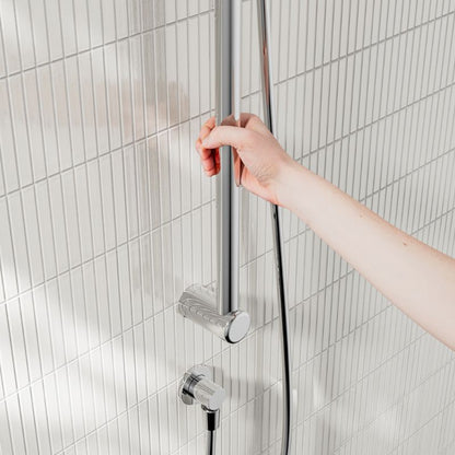 Calibre Mecca 25mm Grab Rail And Adjustable Shower Rail Set 900mm Chrome - NRCS004CH