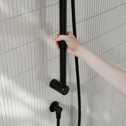 Calibre Mecca 25mm Grab Rail And Adjustable Shower Rail Set 900mm Matte Black - NRCS004MB