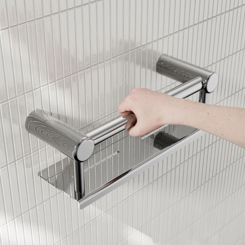 Calibre Mecca 25mm Grab Rail With Shelf 300mm Chrome - NRCR2512CCH