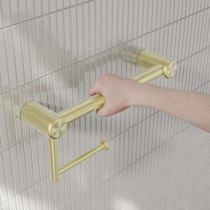 Calibre Mecca 25mm Toilet Roll Rail 300mm Brushed Gold - NRCR2512ABG