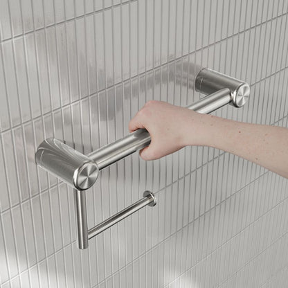 Calibre Mecca 25mm Toilet Roll Rail 300mm Brushed Nickel - NRCR2512ABN