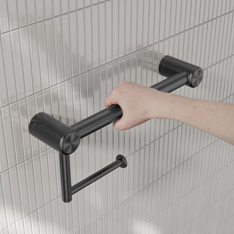 Calibre Mecca 25mm Toilet Roll Rail 300mm Gun Metal - NRCR2512AGM