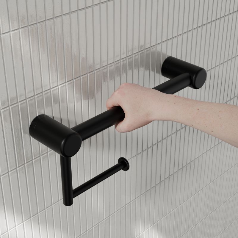Calibre Mecca 25mm Toilet Roll Rail 300mm Matte Black - NRCR2512AMB