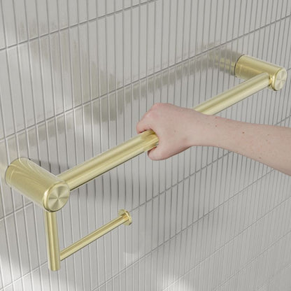 Calibre Mecca 25mm Toilet Roll Rail 450mm Brushed Gold - NRCR2518ABG