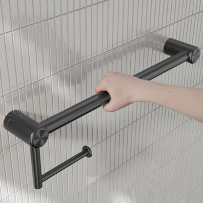 Calibre Mecca 25mm Toilet Roll Rail 450mm Gun Metal - NRCR2518AGM