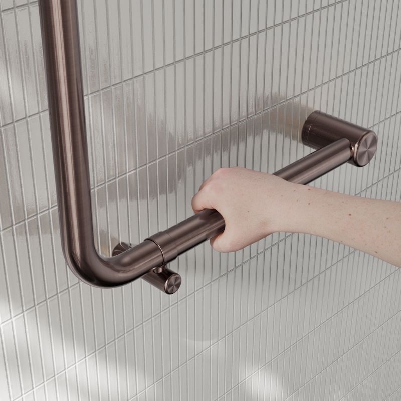 Calibre Mecca 32mm AS1428.1 Ambulant 90 Degree Bent Tube Grab Rail 450x450mm Brushed Bronze - NRCR3290DBZ