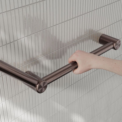 Calibre Mecca 32mm AS1428.1 Ambulant Toilet Grab Rail 45 Degree 750x450mm Brushed Bronze - NRCR3245ABZ