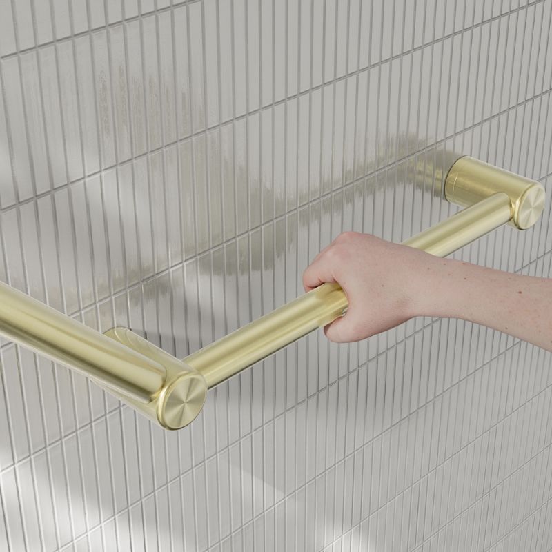 Calibre Mecca 32mm AS1428.1 Ambulant Toilet Grab Rail 45 Degree 750x450mm Brushed Gold - NRCR3245ABG