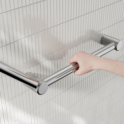 Calibre Mecca 32mm AS1428.1 Ambulant Toilet Grab Rail 45 Degree 750x450mm Chrome - NRCR3245ACH