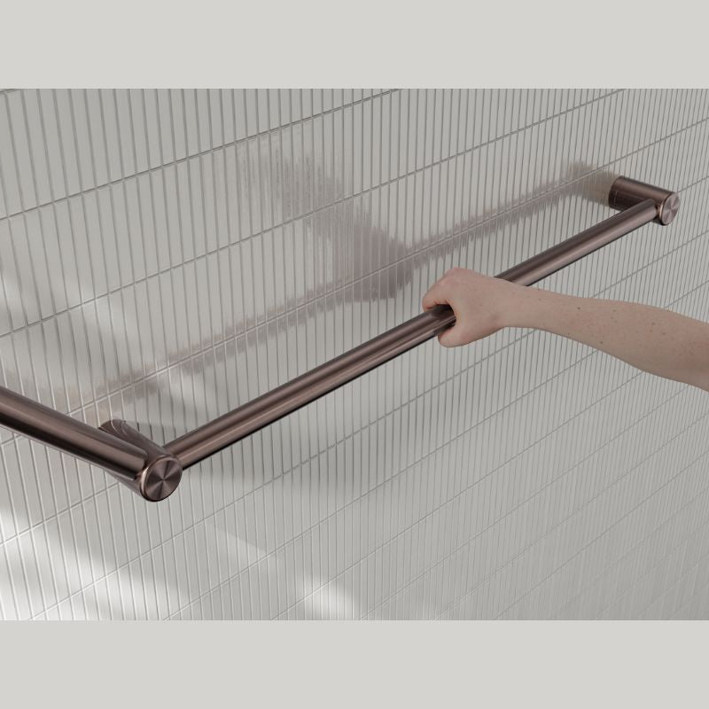 Calibre Mecca 32mm DDA Accessible Grab Rail Set 45 Degree 750x900mm Brushed Bronze - NRCR3245BZ