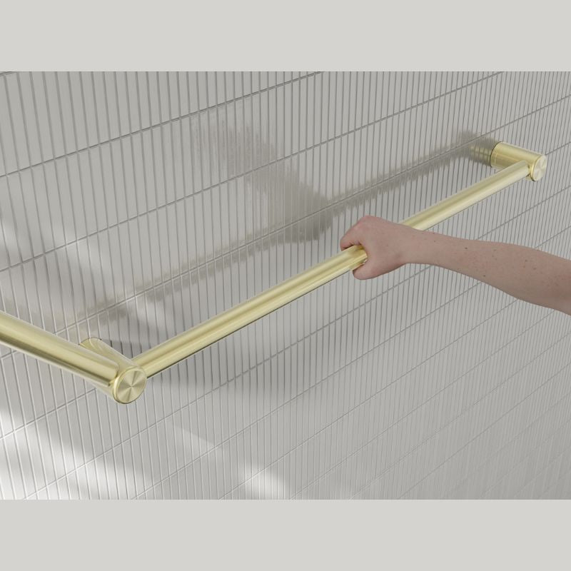 Calibre Mecca 32mm DDA Accessible Grab Rail Set 45 Degree 750x900mm Brushed Gold - NRCR3245BG