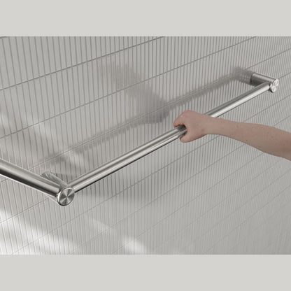 Calibre Mecca 32mm DDA Accessible Grab Rail Set 45 Degree 750x900mm Brushed Nickel - NRCR3245BN