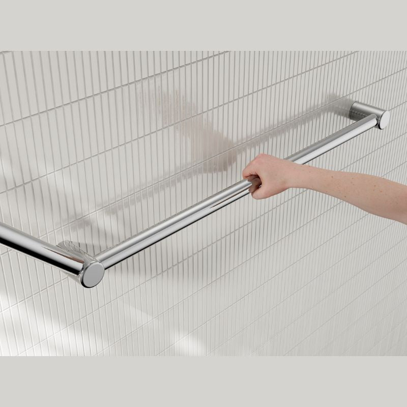 Calibre Mecca 32mm DDA Accessible Grab Rail Set 45 Degree 750x900mm Chrome - NRCR3245CH