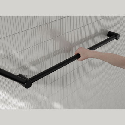 Calibre Mecca 32mm DDA Accessible Grab Rail Set 45 Degree 750x900mm Matte Black - NRCR3245MB
