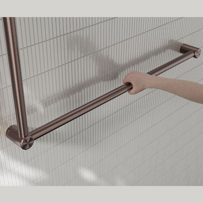 Calibre Mecca 32mm DDA Accessible Grab Rail Set 90 Degree 600x1000mm Brushed Bronze - NRCR3290BZ