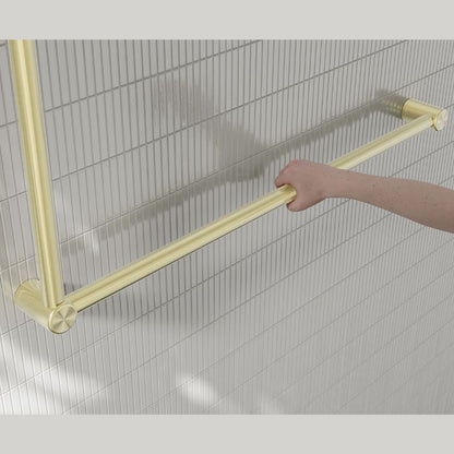 Calibre Mecca 32mm DDA Accessible Grab Rail Set 90 Degree 600x1000mm Brushed Gold - NRCR3290BG