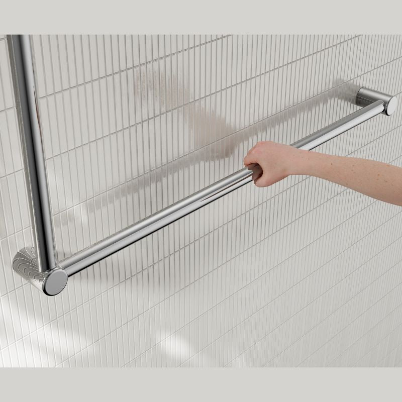 Calibre Mecca 32mm DDA Accessible Grab Rail Set 90 Degree 600x1000mm Chrome - NRCR3290CH
