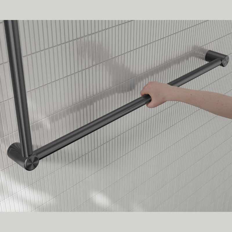 Calibre Mecca 32mm DDA Accessible Grab Rail Set 90 Degree 600x1000mm Gun Metal - NRCR3290GM