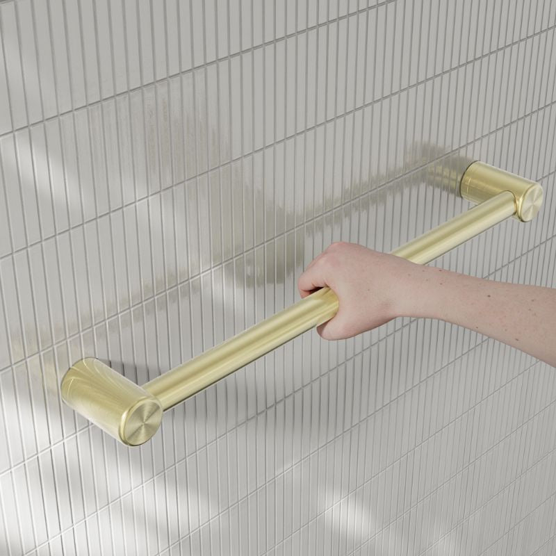 Calibre Mecca 32mm Grab Rail 600mm Brushed Gold - NRCR3224BG