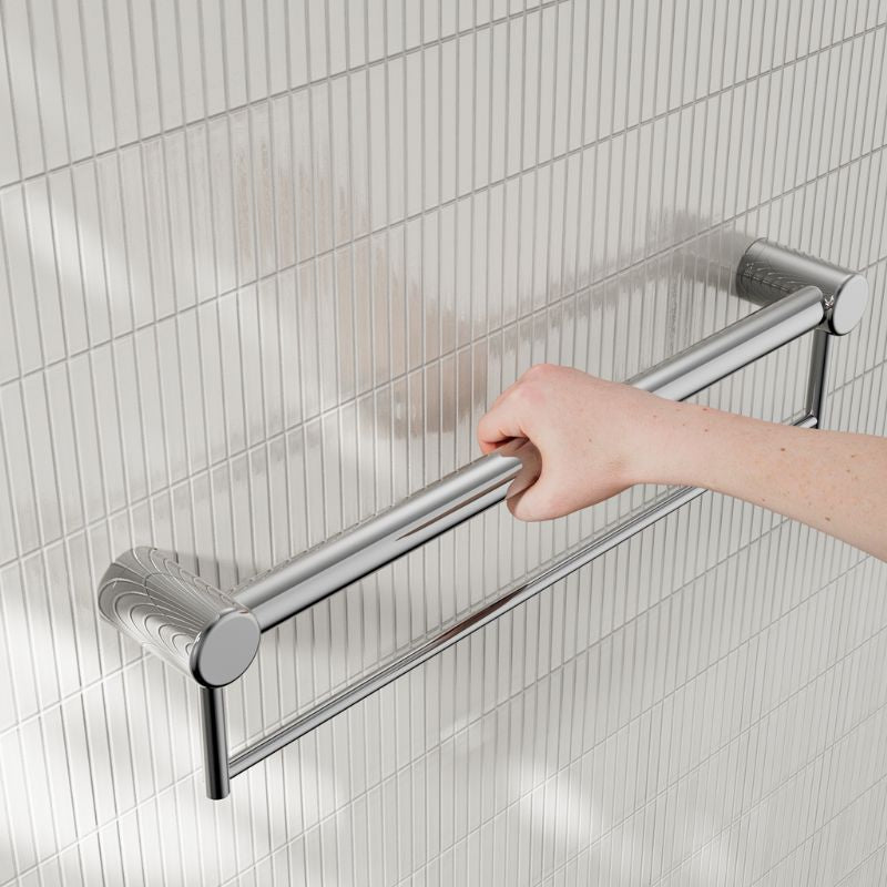 Calibre Mecca 32mm Grab Rail With Towel Holder 600mm Chrome - NRCR3224BCH