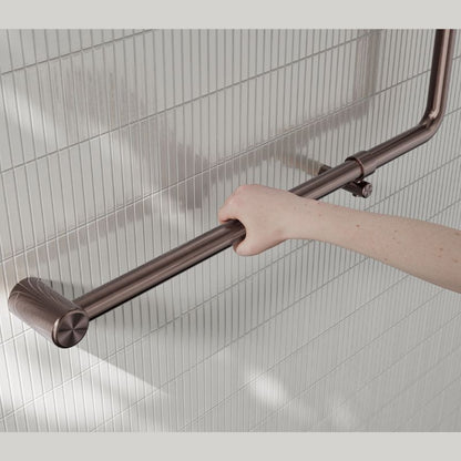 Calibre Mecca 32mm NZ4121 Accessible 90 Degree Grab Rail 750x750mm Brushed Bronze - NRCR3290bBZ