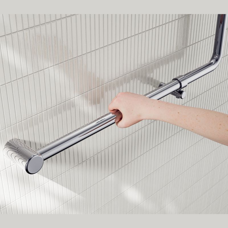 Calibre Mecca 32mm NZ4121 Accessible 90 Degree Grab Rail 750x750mm Chrome - NRCR3290bCH