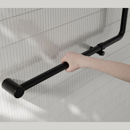 Calibre Mecca 32mm NZ4121 Accessible 90 Degree Grab Rail 750x750mm Matte Black - NRCR3290bMB