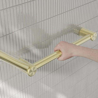 Calibre Mecca 32mm Toilet Grab Rail 45 Degree 750x450mm Brushed Gold - NRCR3245ABG