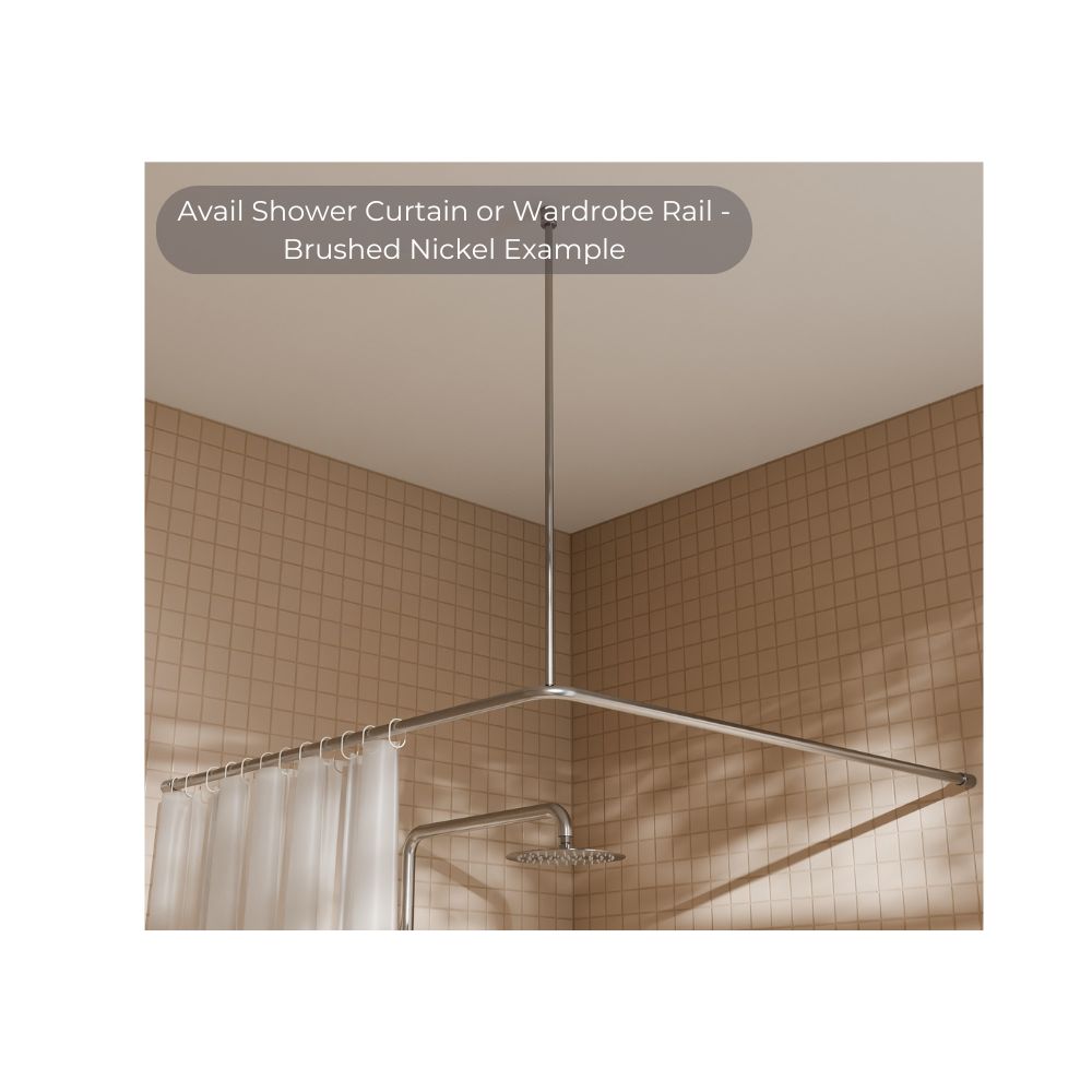 Calibre Mecca Curtain Rail 1200x1200mm 90 Degree Matte Black - NRCR0006MB