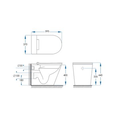 Avail Smart Floor Pan with Auto Bidet for In Wall Cistern - ATSP1