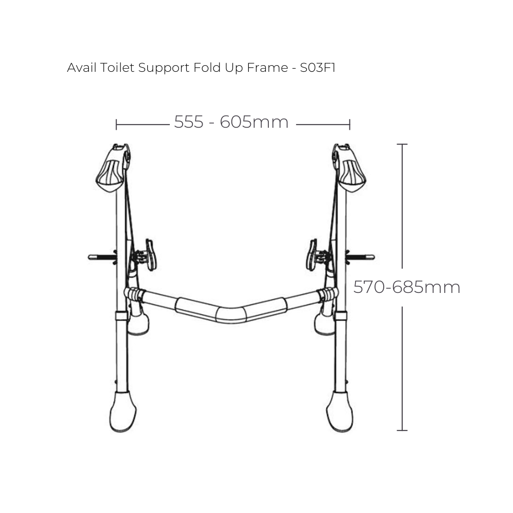 Avail Toilet Support Fold Up Frame - S03F1