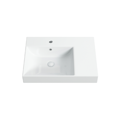 Avail Washbasin Sink DDA Accessible AS1428.1 Modern Wall Hung with Left Hand Bowl Gloss White - ABWDDA1L