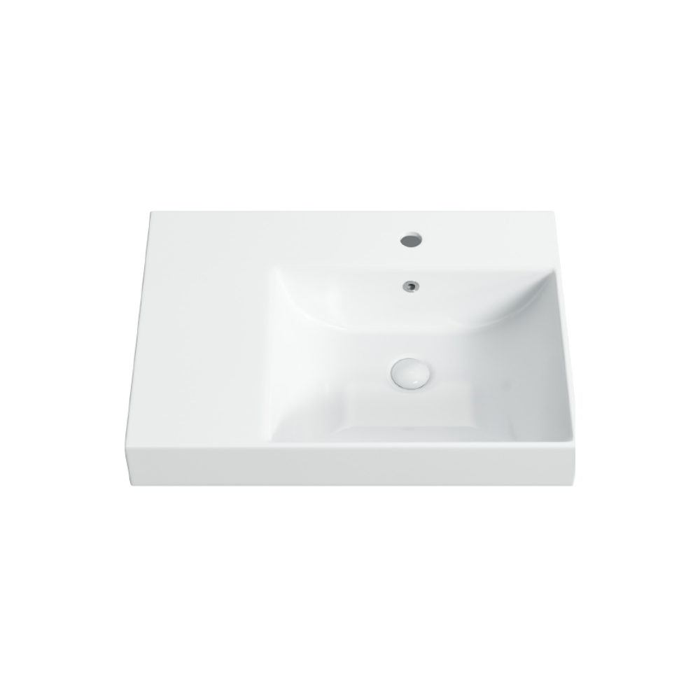 Avail Washbasin Sink DDA Accessible AS1428.1 Modern Wall Hung with Right Hand Bowl Gloss White - ABWDDA1R
