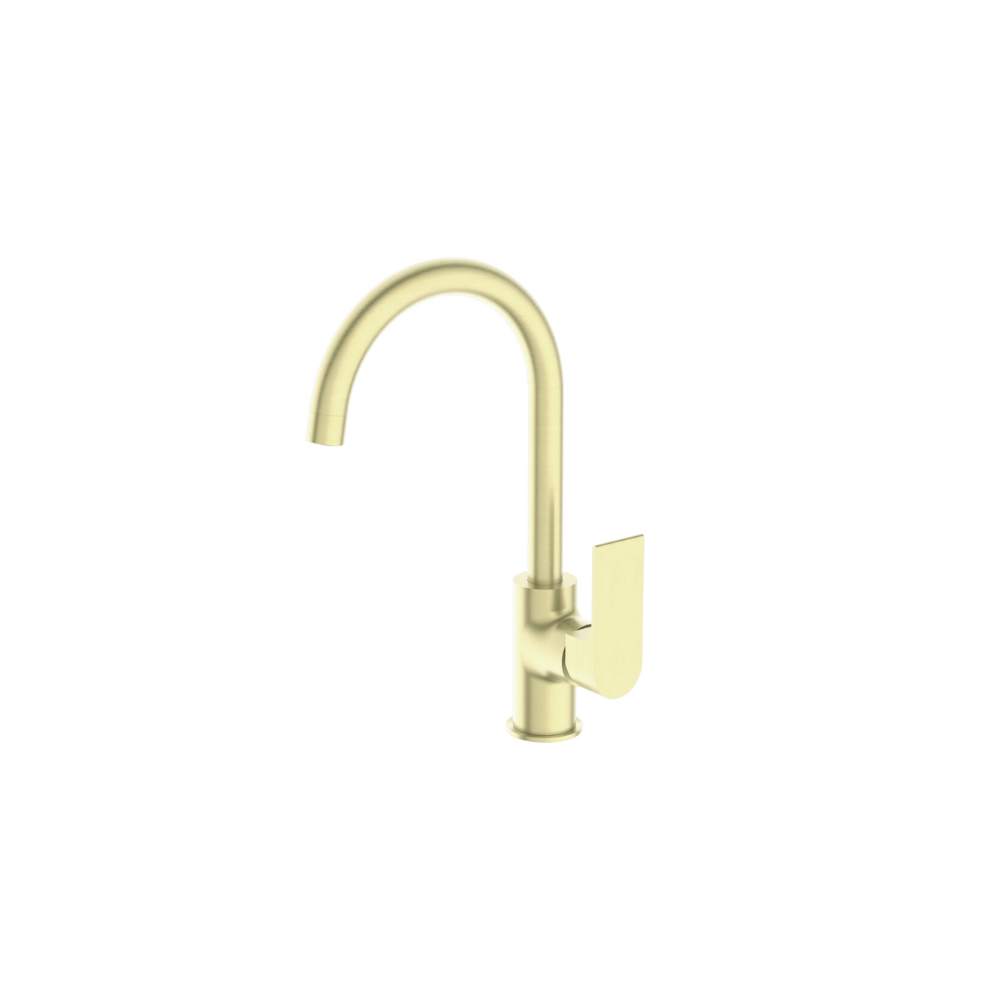 Bianca Kitchen Mixer Gooseneck Spout Brushed Gold - NR321506BG