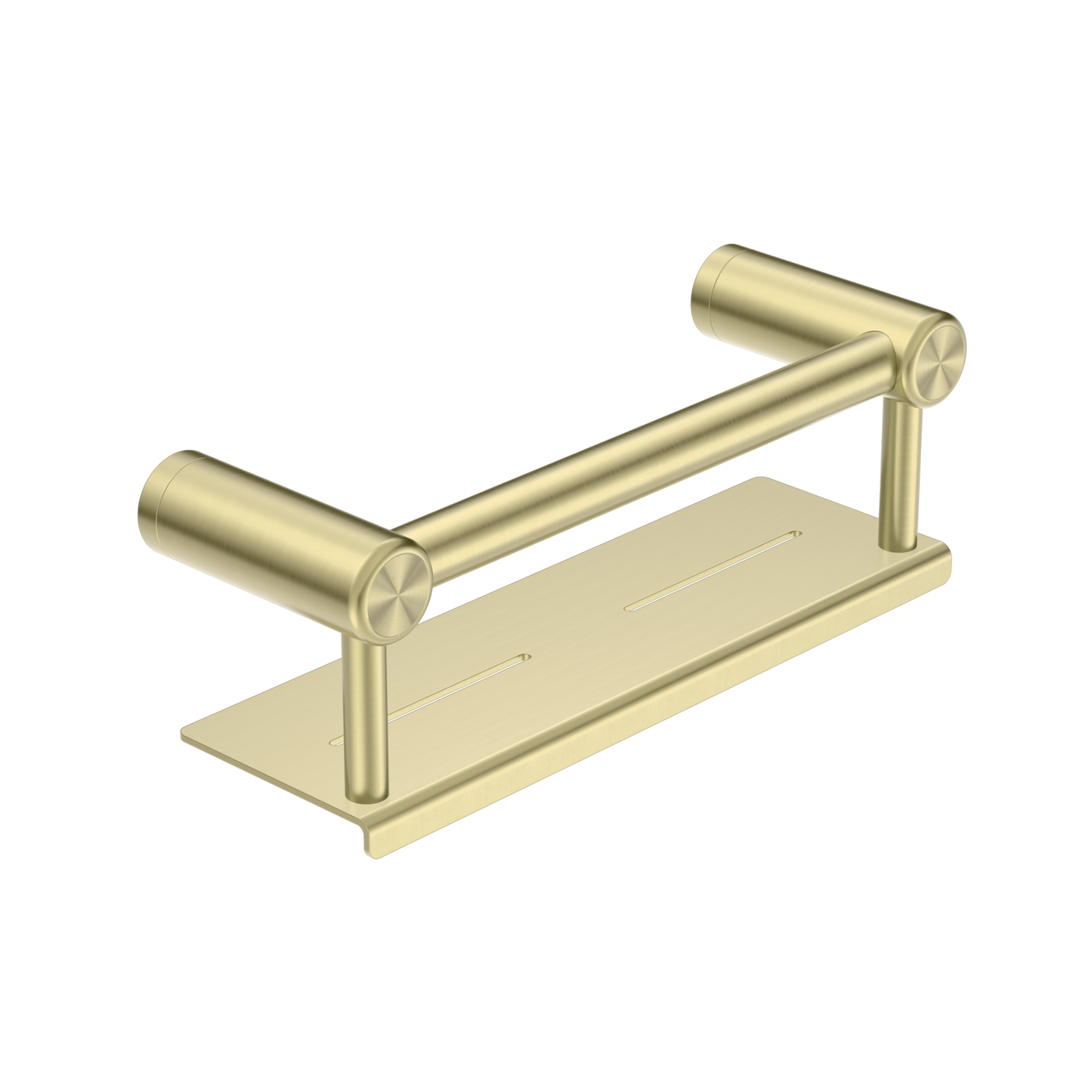 CALIBRE MECCA 25MM GRAB RAIL WITH SHELF 300MM BRUSHED GOLD