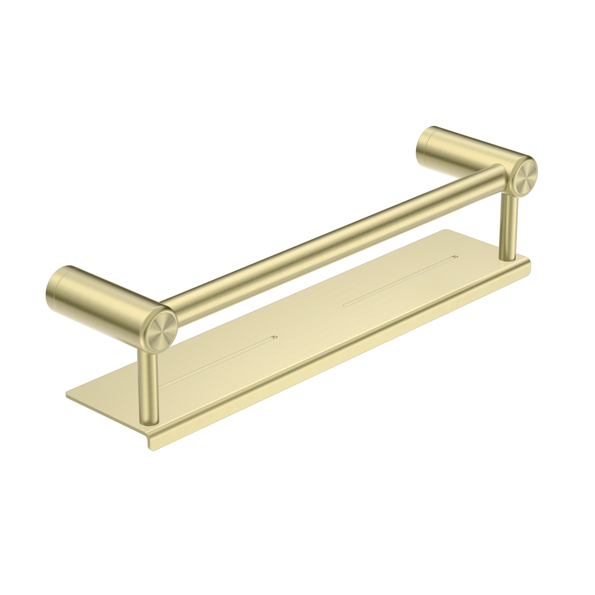 CALIBRE MECCA 25MM GRAB RAIL WITH SHELF 450MM BRUSHED GOLD