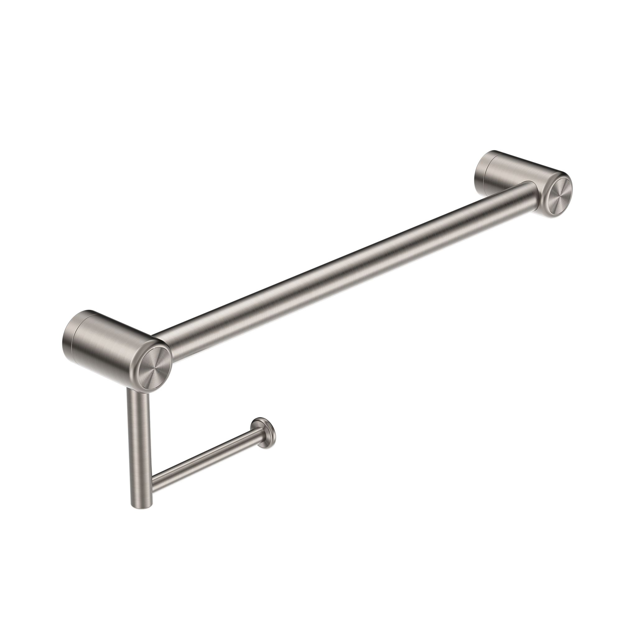 CALIBRE MECCA 25MM TOILET ROLL RAIL 450MM BRUSHED NICKEL