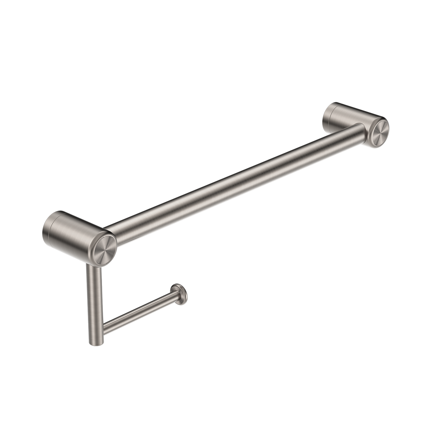 CALIBRE MECCA 25MM TOILET ROLL RAIL 450MM BRUSHED NICKEL