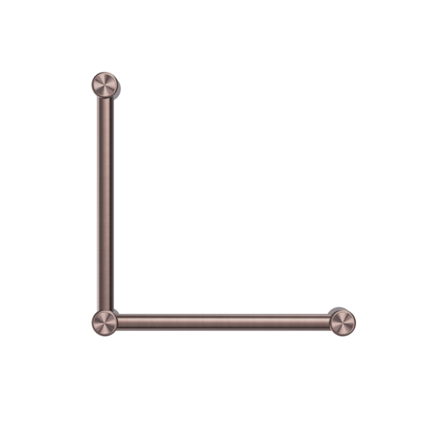 CALIBRE MECCA 32MM AMBULANT TOILET GRAB RAIL 90 DEGREE 450x450MM BRUSHED BRONZE