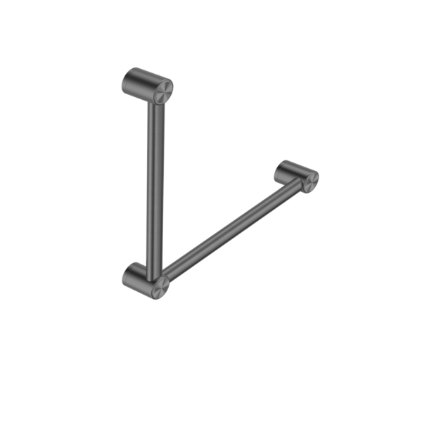 Calibre Mecca 32mm Ambulant Toilet Grab Rail 90 Degree 450x450mm Gun Metal - NRCR3290AGM