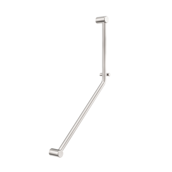 Calibre Mecca 32mm AS1428.1 Ambulant 45 Degree Bent Tube Grab Rail 450x650mm Brushed Nickel - NRCR3245DBN