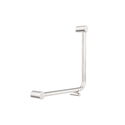 Calibre Mecca 32mm AS1428.1 Ambulant 90 Degree Bent Tube Grab Rail 450x450mm Brushed Nickel - NRCR3290DBN