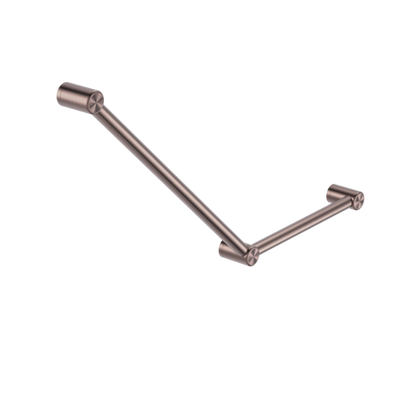 Calibre Mecca 32mm AS1428.1 Ambulant Toilet Grab Rail 45 Degree 750x450mm Brushed Bronze - NRCR3245ABZ