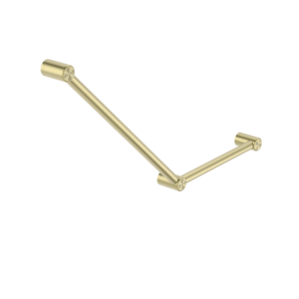 Calibre Mecca 32mm AS1428.1 Ambulant Toilet Grab Rail 45 Degree 750x450mm Brushed Gold - NRCR3245ABG