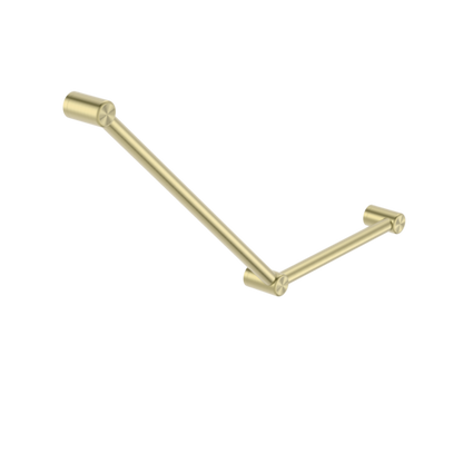 Calibre Mecca 32mm AS1428.1 Ambulant Toilet Grab Rail 45 Degree 750x450mm Brushed Gold - NRCR3245ABG