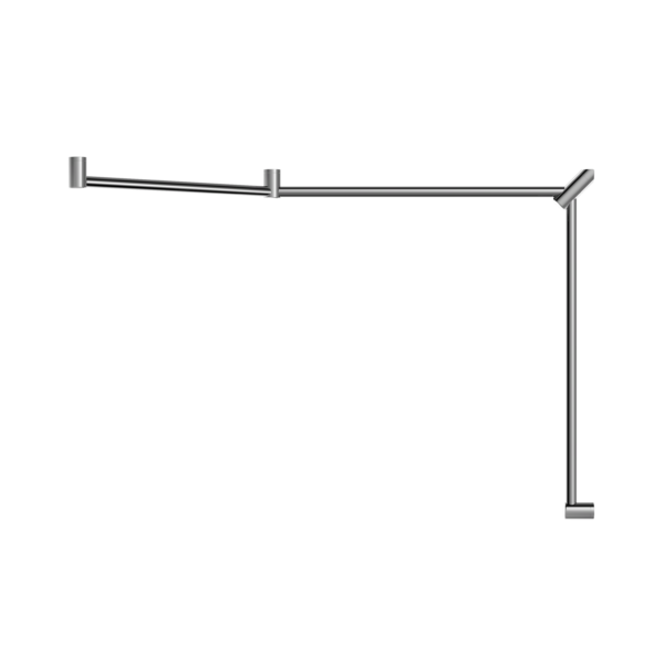 Calibre Mecca 32mm DDA Accessible Toilet Grab Rail Set 45 Degree Continuous 750x965x1025mm Chrome - NRCR3245CCH