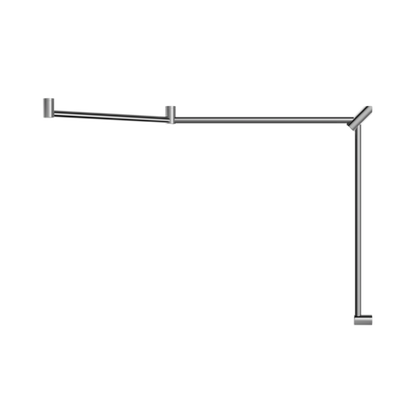 Calibre Mecca 32mm DDA Accessible Toilet Grab Rail Set 45 Degree Continuous 750x965x1025mm Chrome - NRCR3245CCH
