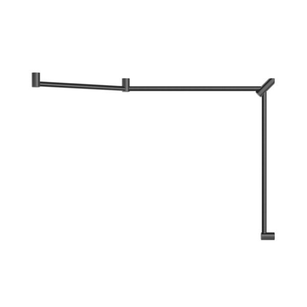Calibre Mecca 32mm DDA Accessible Toilet Grab Rail Set 45 Degree Continuous 750x965x1025mm Gun Metal - NRCR3245CGM